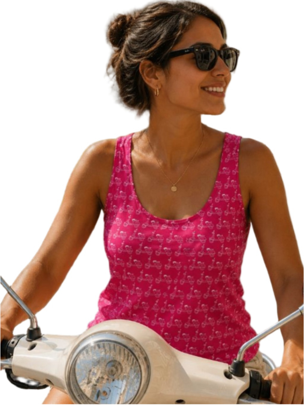 Banana Republic Pink White Scooter Print Tank Top PM